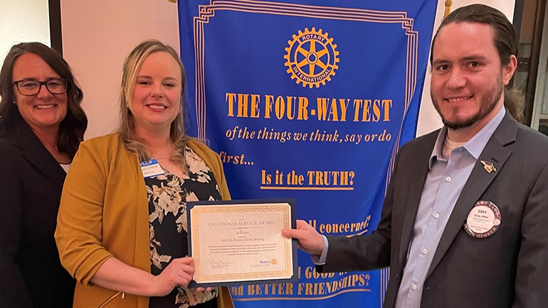 group photo of people with the Rotary Award