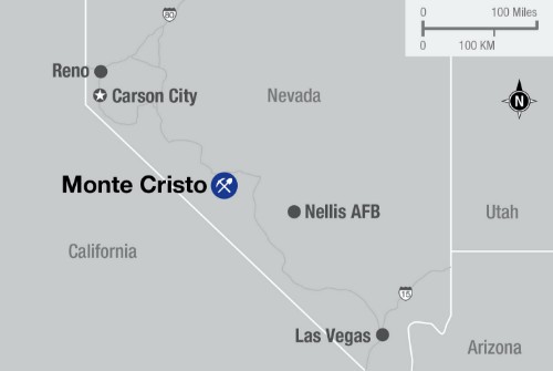 Hecla-Nevada-Monte Cristo An image of where Monte Cristo is located.